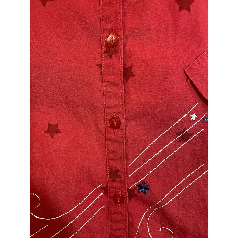 Tigger Disney Women Red Short‎ Sleeve Embroidered "Celebrate" Shirt  22W/24W - Picture 5 of 9